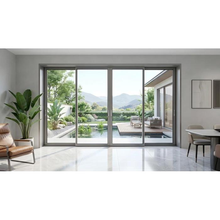 Resistência panorâmico do vento forte da porta de vidro deslizante