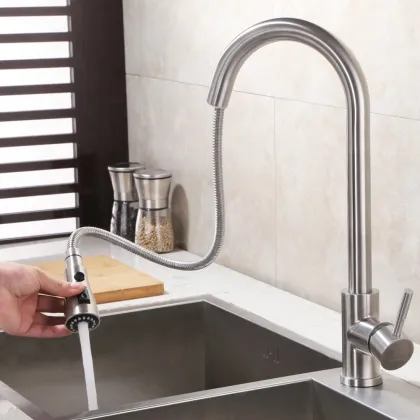 Pull Down Kitchen Faucet with Spray Shower Head