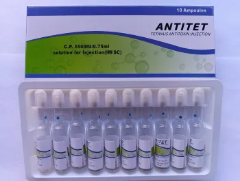 Tetanus Antitoxin Injection 1500IU/0.75ml for Human