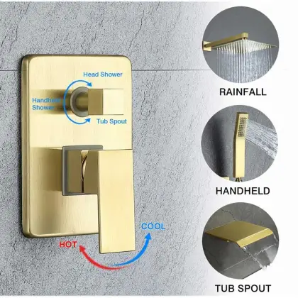 Brushed Gold High Flow Tub Spout for Bathroom Sink and Tub Filler Fixtures