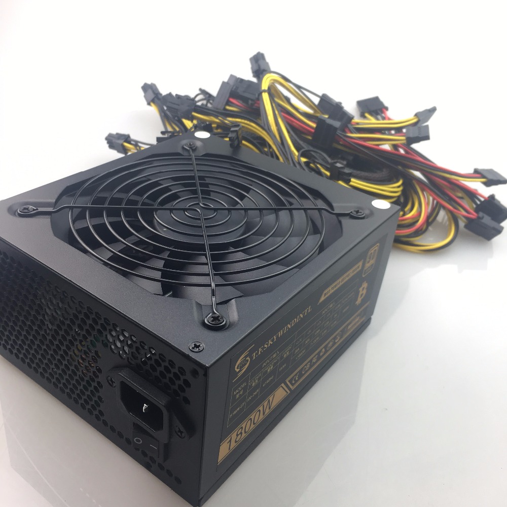 free ship Computer Mining Power 1800W psu PC Power Supply support 8 card for Miner High quality Power supply For BTC ETC ZEC