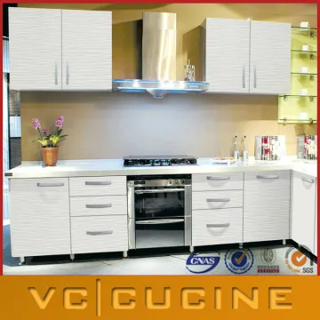 White laminate modular kitchen cabinet