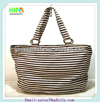 HIFA Designer Stripe Canvas Beach Bag Wholesale Canvas Tote Bags