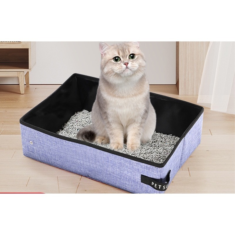 Foldable Portable Cat Litter Box Travel Outdoor Anti Splash Litter Pan