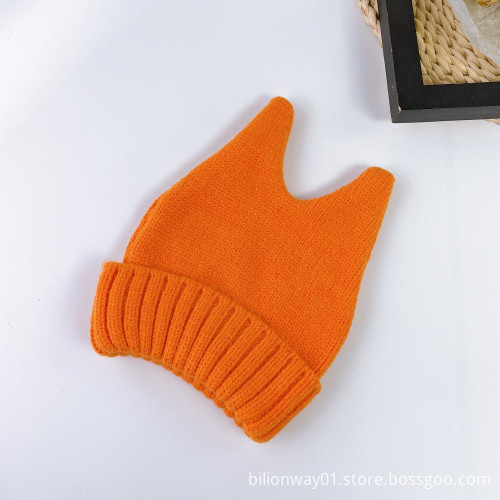 custom logo Cute double knit hat beanie hat