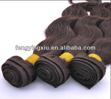 Body wave dark brown human remy hair weft