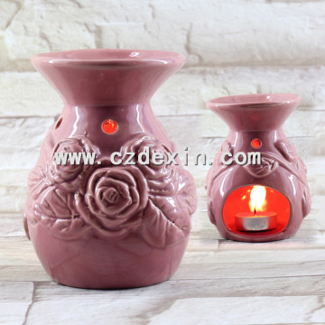 Oil Burner Pink Rilievo Rose