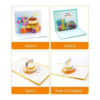 Luxurious Multi-Color Faceless Doll Cake Pop Up Greeting Card