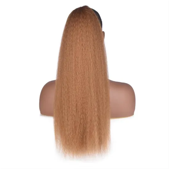 Wholesale Natural Indian Virgin Cheveux Afro Kinky Curly Hair Ponytails Real Drawstring Ponytail Hair Synthetic Extensions