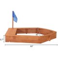 Wooden Pirate Sandboat Covered Sandboxes