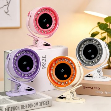Ventilador de clipe de mesa com display digital