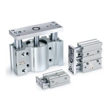 SMC Thin Pneumatic Cylinders: Specifications and Features of Models MGPM16-60Z, 80Z, 90Z, 110Z, 120Z, and 140Z in Aluminum