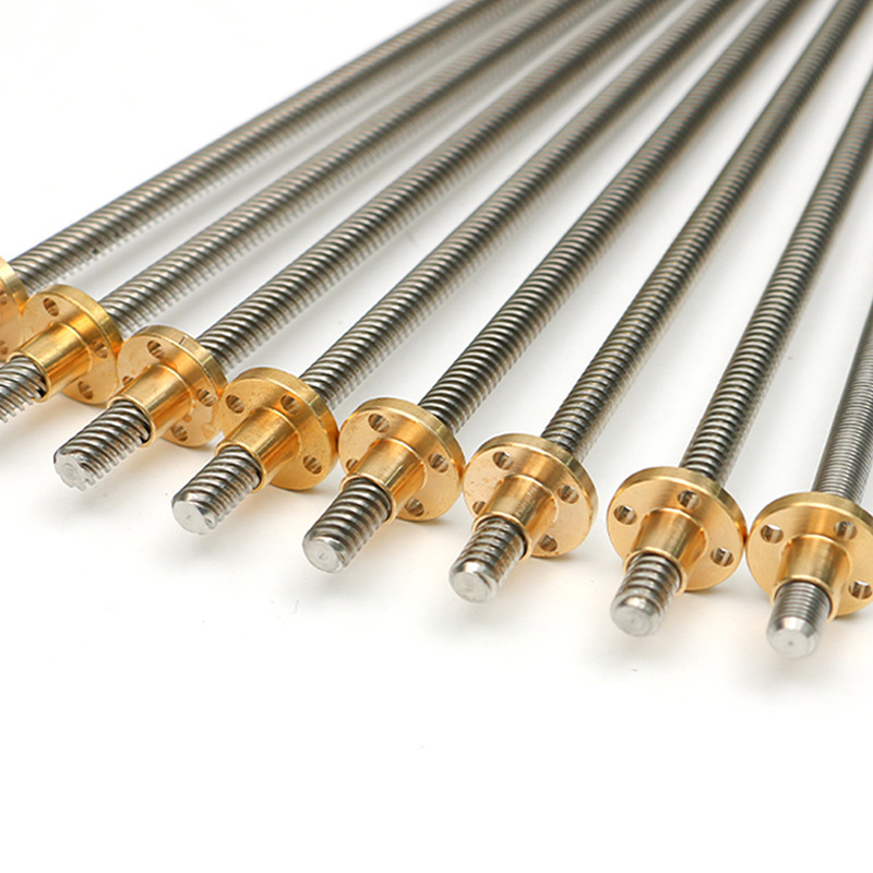Stainless Steel TR8 T5 T6 T8 T10 T12 3D Printer Trapezoidal Screw Lead Screw with Brass Nut