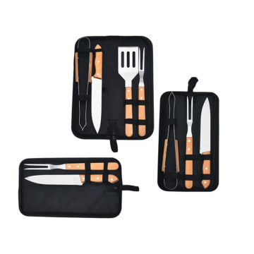 BBQ Accessories 5 piece set,Clip, shovel, oil brush, cleaning brush with storage bag Stainless Steel BBQ Tools Grill