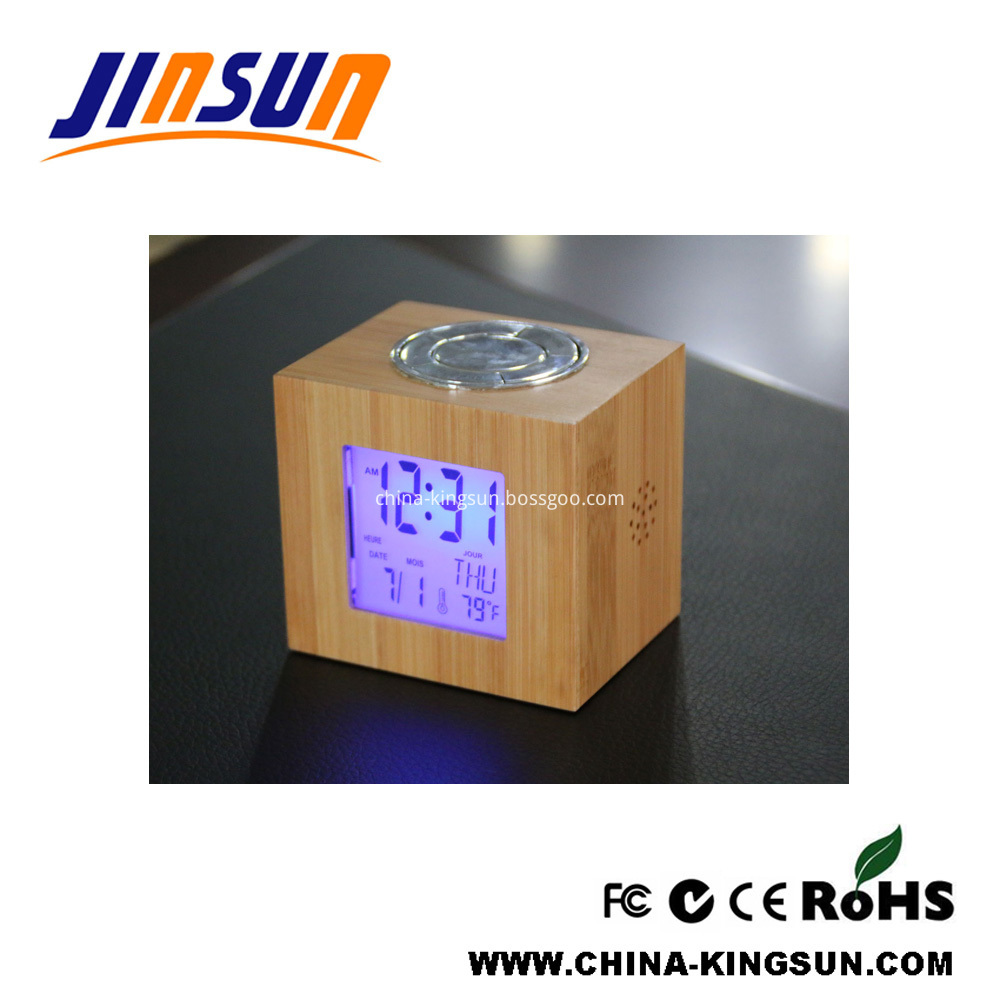 Bamboo Lcd Clock with Blacklight