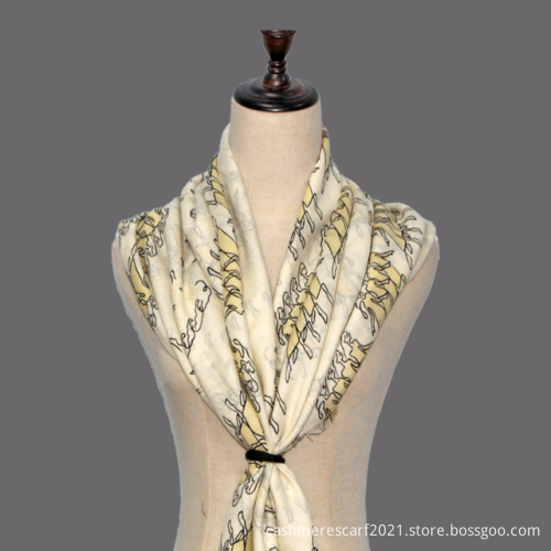 Soft Wool Flower Printing Spring Autumn Lady Scraf