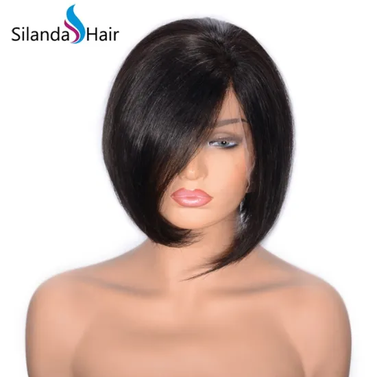 Fashion #1B BOB Remy Human Hair Lace Frontal Wigs