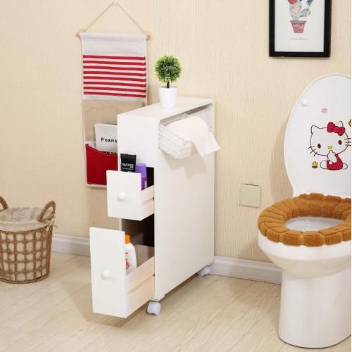 Wooden Toilet Side Narrow Bathroom Paper Holder