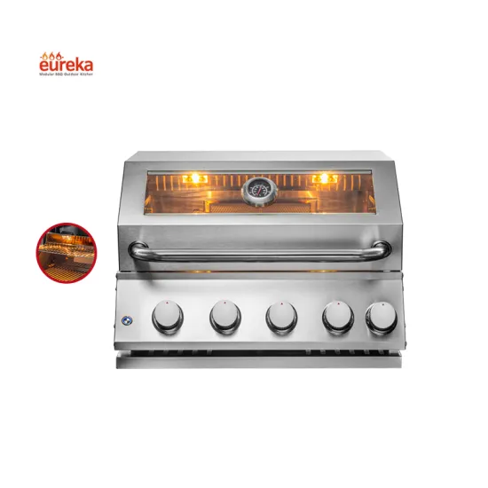 Window Design Stainless Steel Built In 4 Burners Grill Set Gas Bbq Outdoor Grill Kitchen