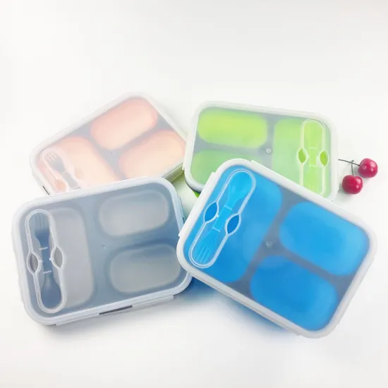 Wholesale Hot Selling 3 Compartment Microwave Lunch Boxes with Cover and Spoon