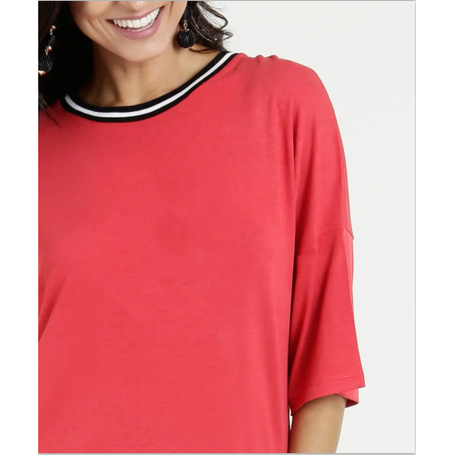 Kimono-sleeved blouses for women black white tape blouse