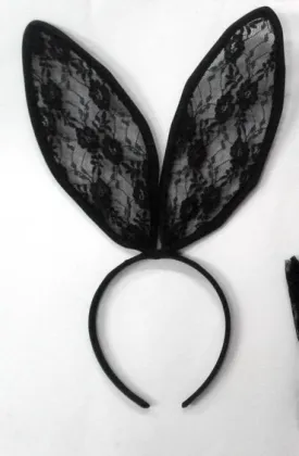 Black rabbit ear headband