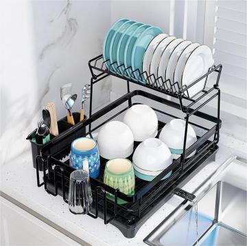 2-Tier Kitchen Dish Rack for Plates Bowls and Drying