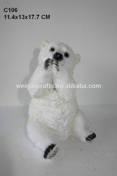 Beautiful resin black/ white color bear for decorations