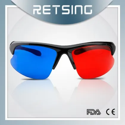 Thicken Lenses Plastic 3D Glasses Red Blue Red Cyan Lenses