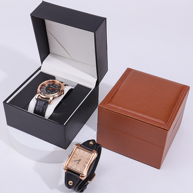 Custom Logo Red Black Watch Leather Gift Box