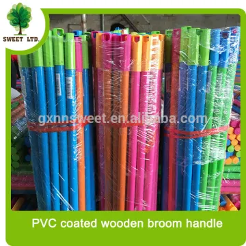 Cleaning tools broom stick PVC coated wood mop handle brush wooden handle 120X2.2CM
