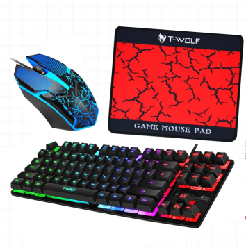 Cheapest Wired USB LED Keyboard and Mouse 3-in-1 Combo for PC