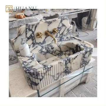 Huaxu Modern Designs Natural Calacatta Viola Marble Sink