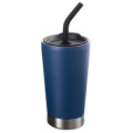 Tragbare isolierte Becher-Tumbler-Becher mit Deckel-Strohhalm