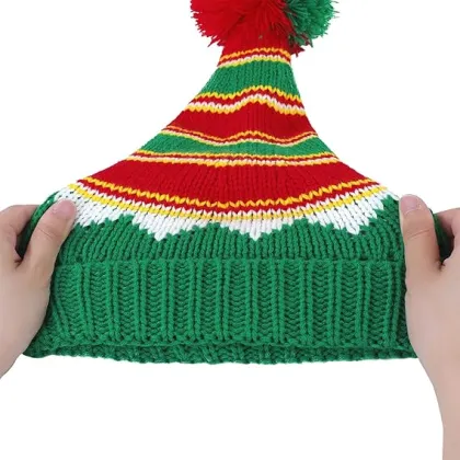 pom pom red hat custom winter warm christmas hat