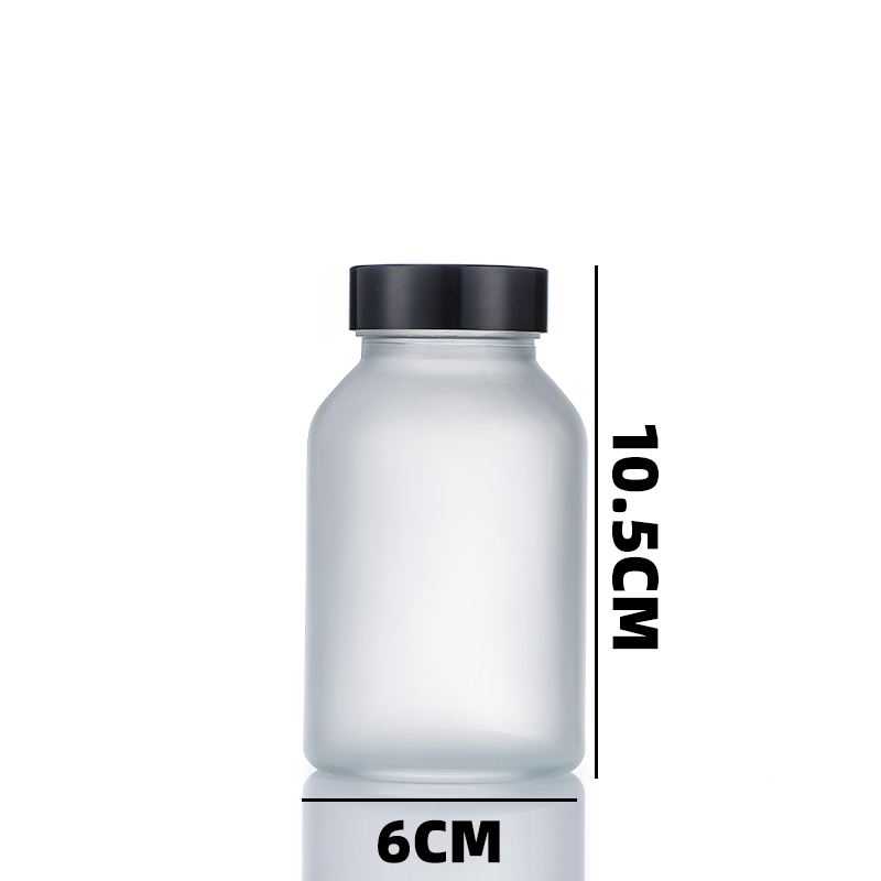 180ml Round Frosted Glass Capsule Tablet Bottle