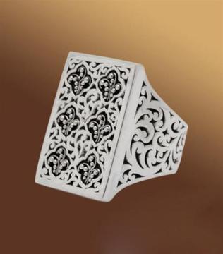 Tekne ile küçük boncuk zarif tasarım 925 sterling gümüş yüzük