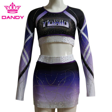 Kostum Pinuh Pinuh Sublimated Ombre Cheerleader Kostum