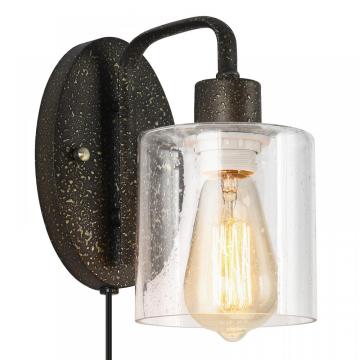 Industrial Bathroom Sconces Wall Lighting with Glass Shade