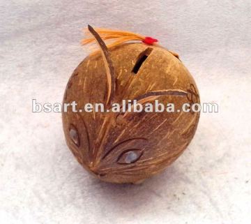 money-box Natural Coconut craft / piggy bank