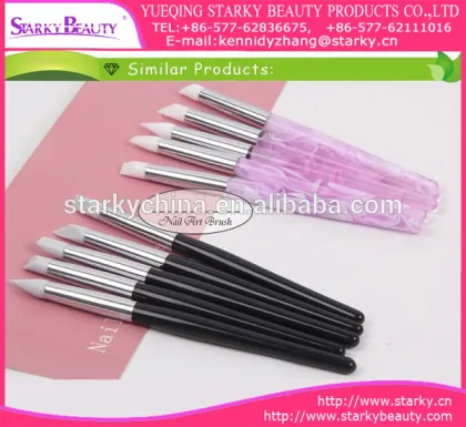 nail dotter nail brush/silicone brush/silicone head nail brush