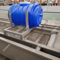 Multi-material bubble cleaning machine for salad processing