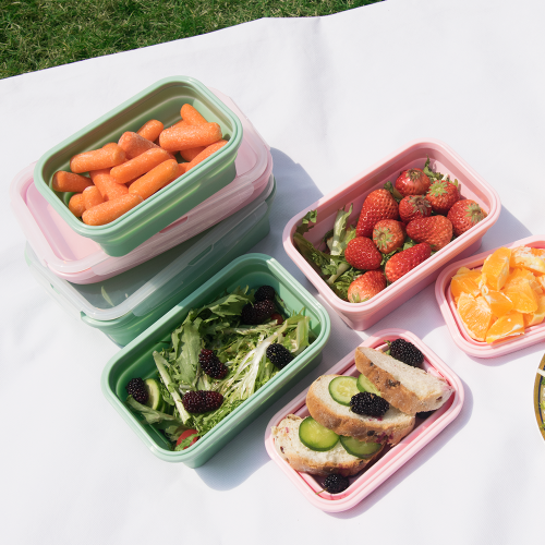 Collapsible microwave silicone bento lunch box