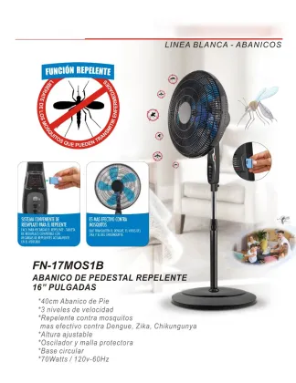2024 16-Inch Electric Stand Fan with Mosquito and Fly Repellent