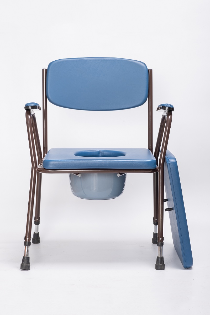 Chaise de commode de chevet, chaise de pot pliante médicale pour adultes, avec godet de commode et gardien de éclaboussures