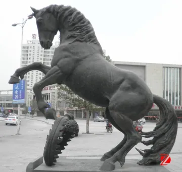 garden jumping antique bronze horse statue