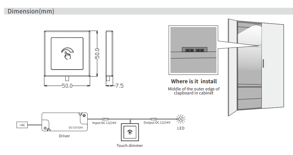 On Line Led Touch Dimmer Switch