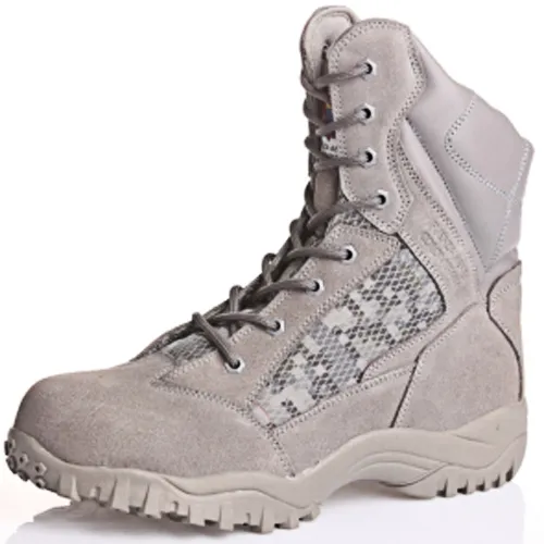 Suede leather rubber outsole army boots