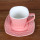 6OZ Pink Woven pattern cup and saucer