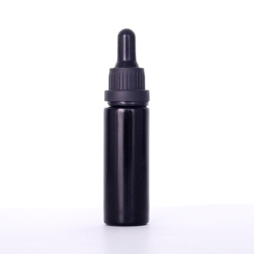 Black Glass Bottle With Ribbed Dropper